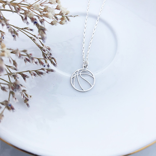 srebrne naszyjniki Naszyjnik z piłką , koszykówka srebro