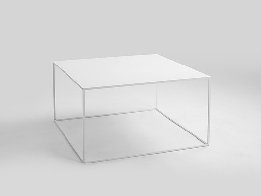 Metalowy industrialy stół kawowy TENSIO METAL 80 x80 - biały CustomForm