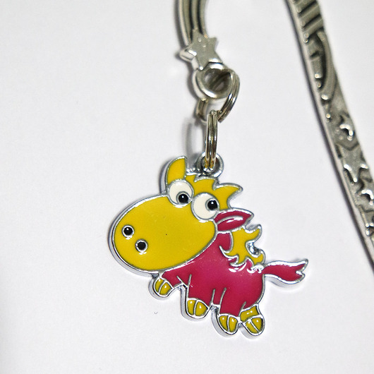 zakładki do książek Zakładka do książki - Konik różowo żółty