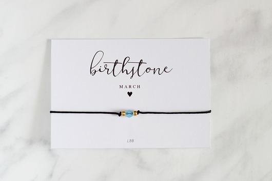 bransoletki na sznurku MARZEC - MARCH Birthstone Bracelet