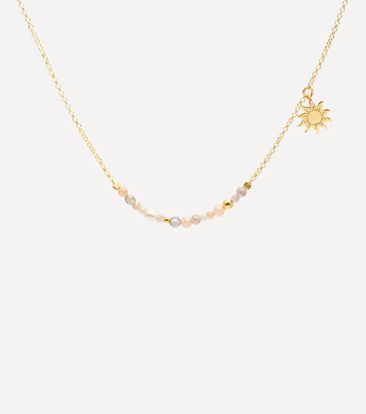 złote naszyjniki Naszyjnik pozłacany z kamieniami i łańcuszkiem Make a Wish