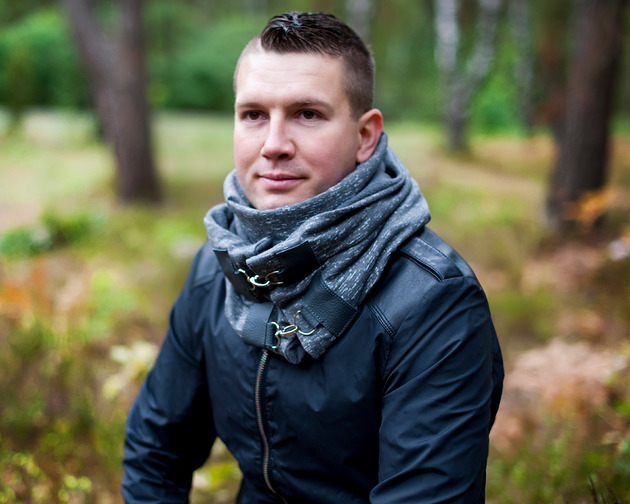 tuby i kominy Szal, Komin UNISEX - Ciemnoszary dresowy