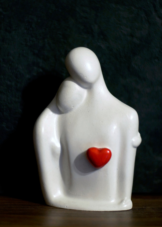figurki i rzeźby Rzeźba z gipsu, Jesteś Moim Skarbem, biała, wys. 12,5 cm