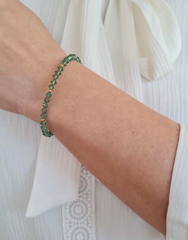 bransoletki - inne Kryształki Swarovski bransoletka zieleń