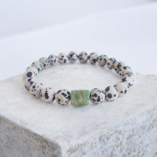bransoletki z kamieni naturalnych Jaspis i zielony kianit Bransoletka