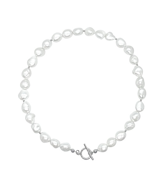 chokery Srebrny naszyjnik  choker z naturalnych pereł