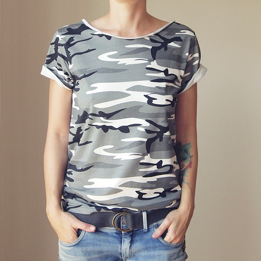 Tshirt  szare moro Oversize S-XXL ONE MUG A DAY