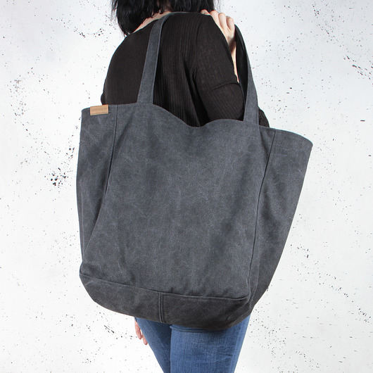 Lazy bag torba czarna na zamek / vegan / eco hairoo