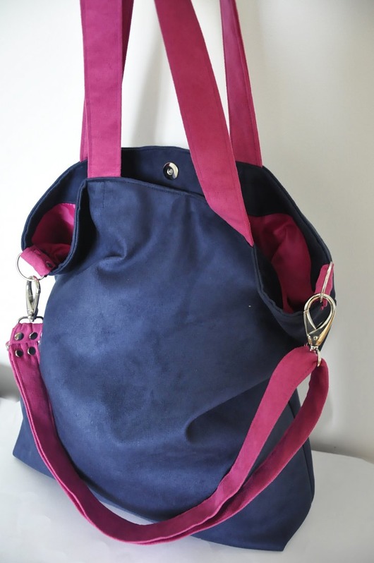 Torba hobo XXL - granat, fuksja PRACOWNIA 166