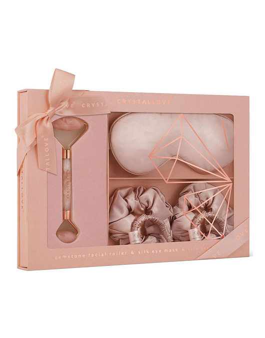 akcesoria dla niej CRYSTALLOVE Rose quartz home SPA set