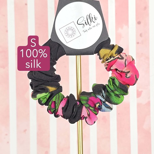 gumki do włosów S wąska gumka jedwabna do włosów jedwab naturalny scrunchie kolorowa