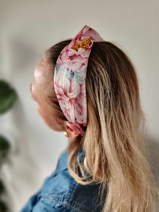 opaski do włosów Jedwabna opaska do włosów wiosenne kwiaty SILK CROWN