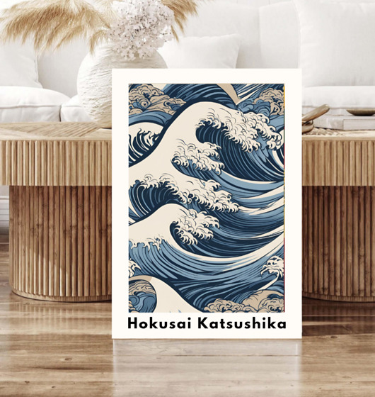 grafiki i ilustracje PLAKAT  Yayoi Kusama, abstrakcja, morskie fale obraz,