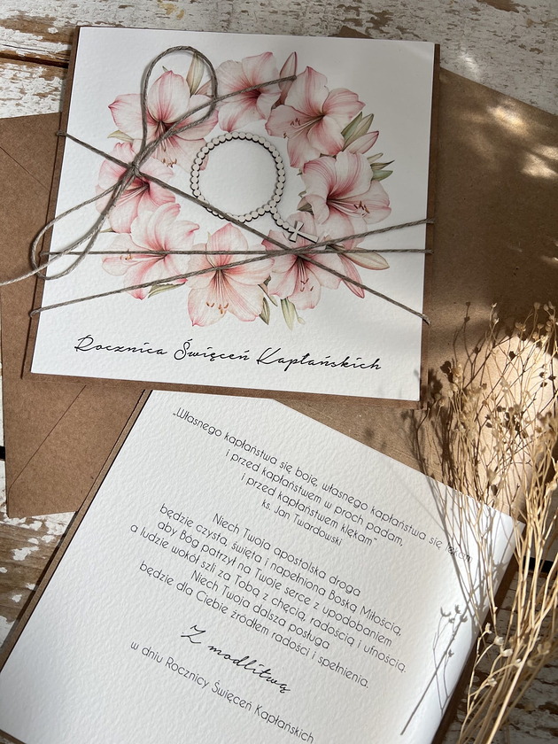 kartki scrapbooking Kartka z okazji rocznicy święceń kapłańskich