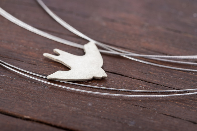 kolie Naszyjnik 5 jaskółek - srebrny