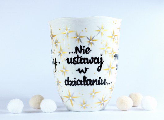 Motywujący kubek Złote gwiazdki 350 ml Ceramika Ciepliki
