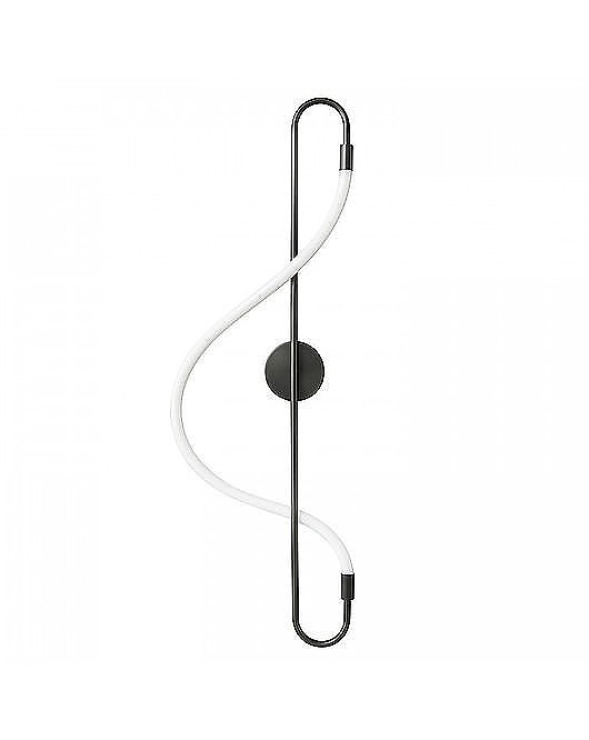 kinkiety Lampa Ścienna Kinkiet Ścienny Lampa Metalowa LED Violin Czarna 90 cm