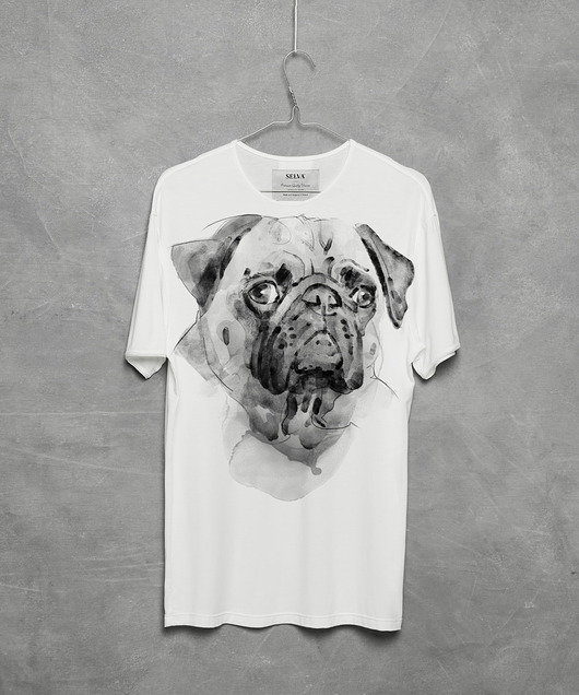 t-shirty męskie Pug Dog Men's T-shirt white
