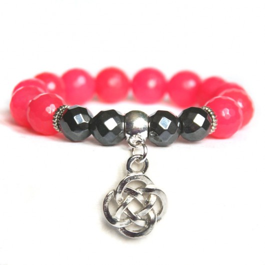 jadeit FASETKA :: CORAL PINK & GREY IV kaktusia