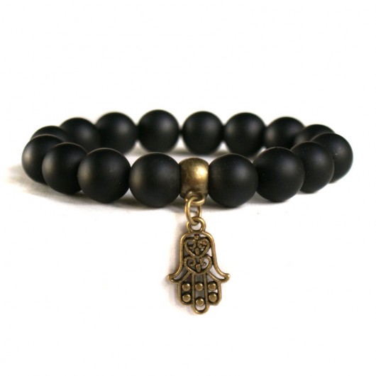 matowy blackstone & hamsa (ręka fatimy) kaktusia