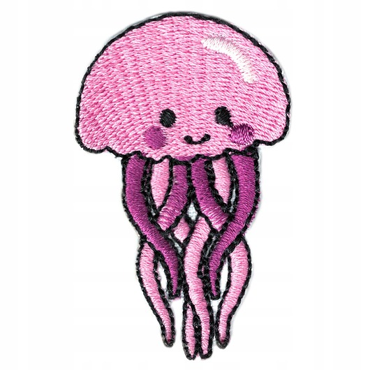 naszywki na ubrania Naszywka naprasowanka MEDUZA RÓŻOWA termoprzylepna haft dla dzieci 3,7x6cm