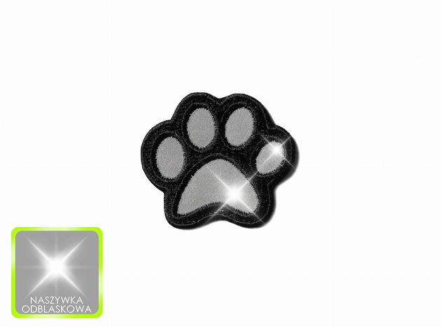 naszywki na ubrania Naszywka Odblaskowa - Psia łapka