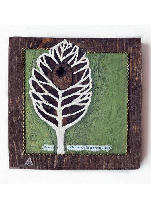 obrazy Drzewo Nadziei /4/ obraz malowany na desce technika mieszana