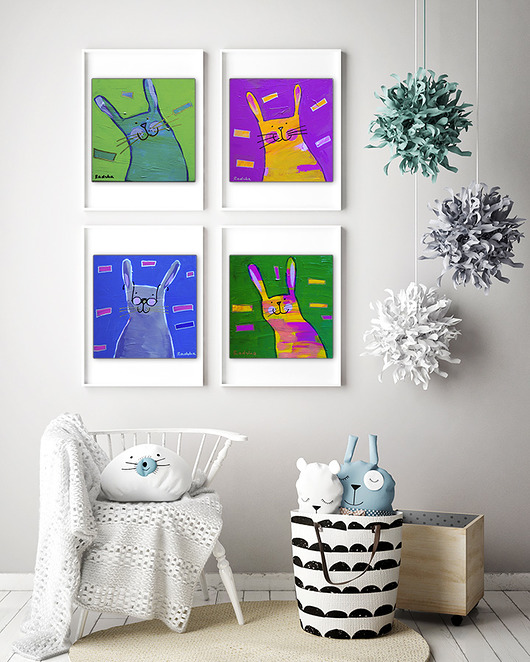 4 króliszony - plakat 50x50 Katarzyna Radzka