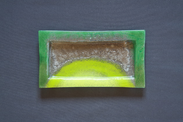patery i talerze PATERA PROSTOKĄTNA ZIELONA 19cm X 35cm