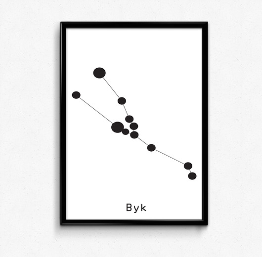 Plakat ZODIAK byk Bury Lis