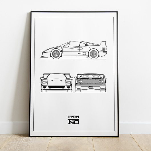 plakaty Plakat Legendy Motoryzacji - Ferrari F40