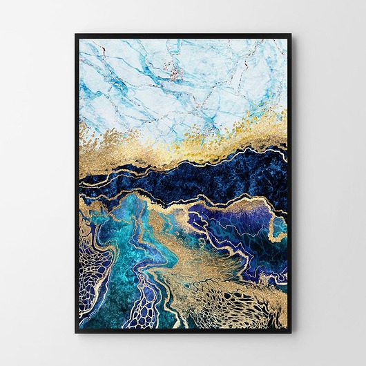 plakaty Plakat Dark Gold - abstrakcja