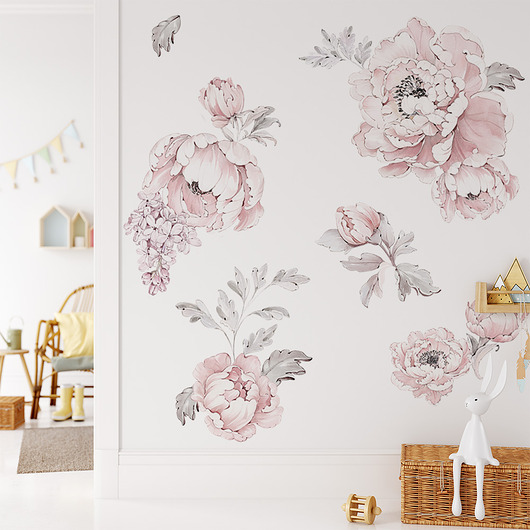 naklejki ścienne do pokoju dziecka Naklejki "Pink peonies"