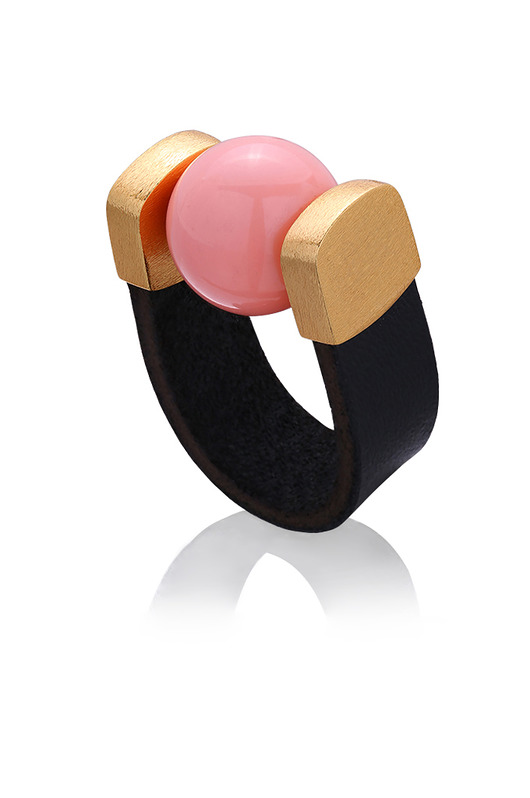 pierścionki złote Pierścionek Baby Pink Pearl Ring in Gold