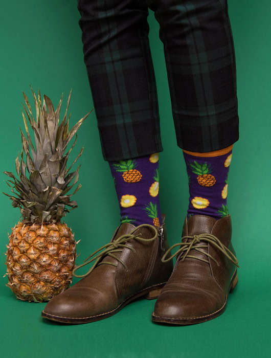 skarpetki damskie Skarpetki Pineapple - Skarpetki w Ananasy - Owocowe Skarpetki (unisex)