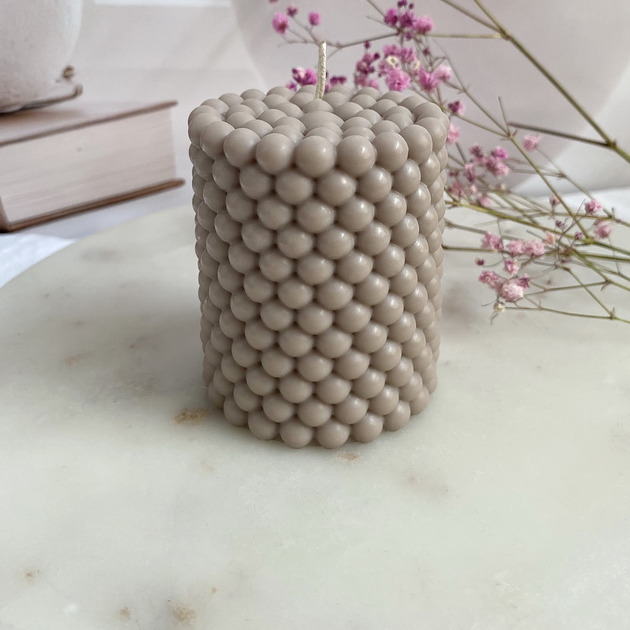 świeczniki i świece Świeca sojowa ekologiczna dekoracyjna "Bubbles" 60x75mm