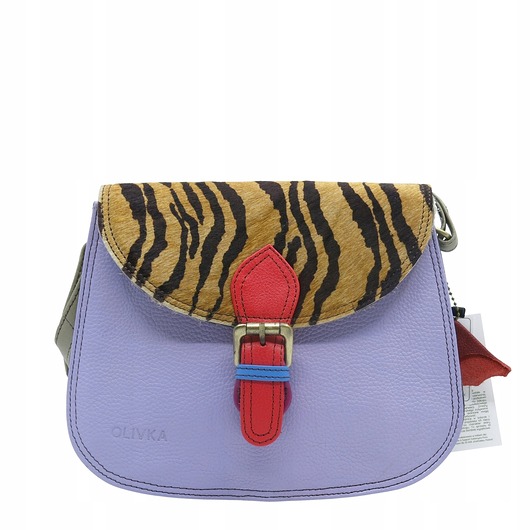torby na ramię Torebka damska listonoszka skórzana klapka w zwierzęcy wzór eko OLIVKA