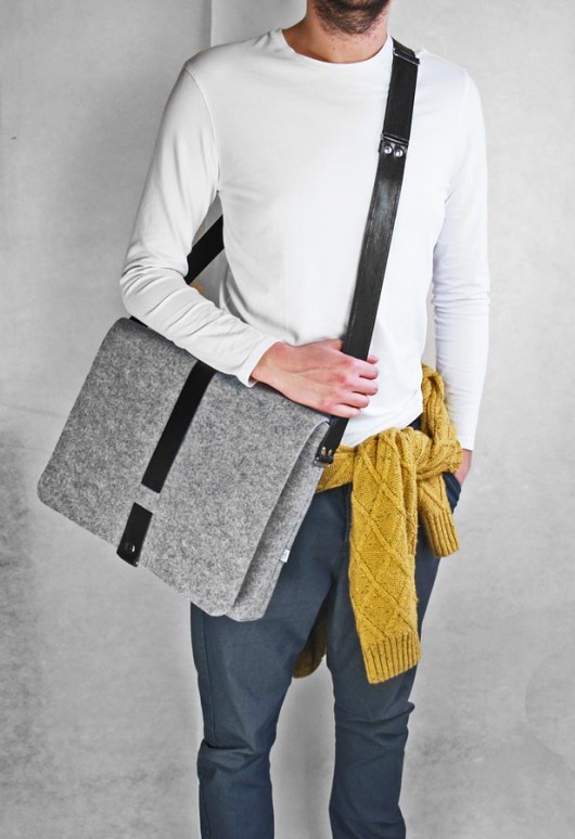 TORBA Z FILCU MEN 01 pomaranczowy zamek purol design