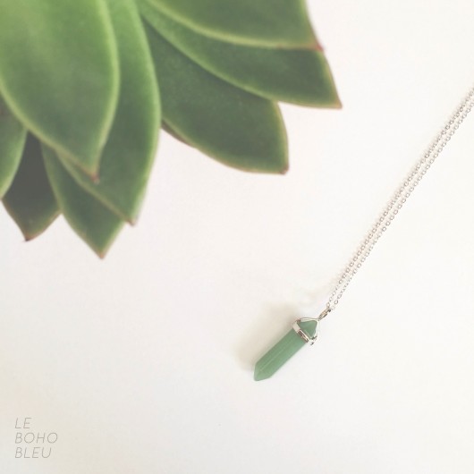 wisiory Aventurine Point Necklace in Silver