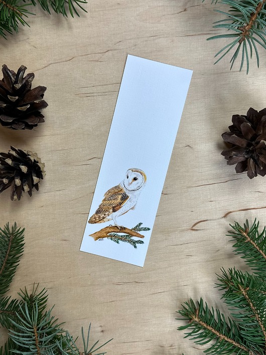 zakładki do książek Zakładka do książki z sową płomykówką