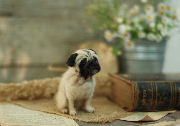figurki i rzeźby Mops Miniatura- zamówienie indywidualne