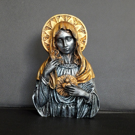 figurki i rzeźby Rzeźba Matki Boskiej niebiesko-złota wys. 15,5 cm