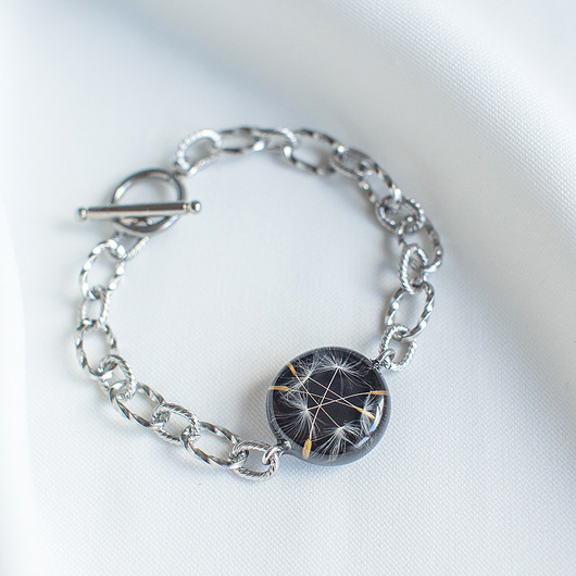 bransoletki z żywicy Bransoletka z rzęsek dmuchawca