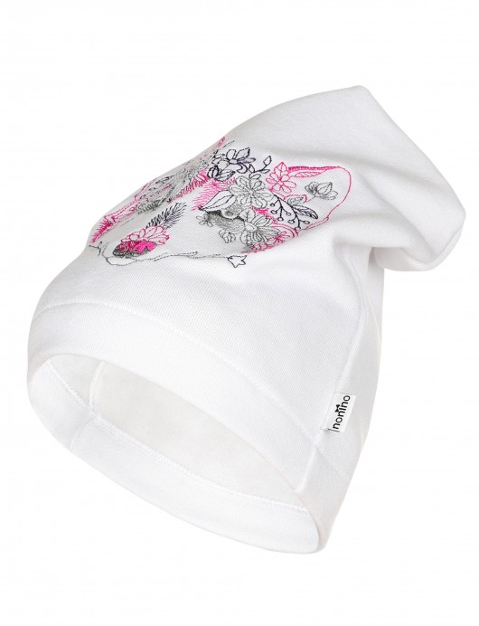 Czapka ANIMA FLOWER WOLF WHITE nonino