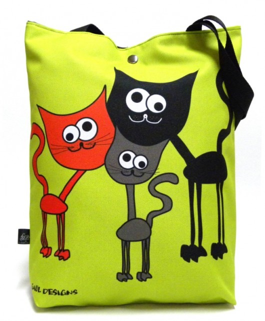 Duża torba z motywem kotów Gaul Designs