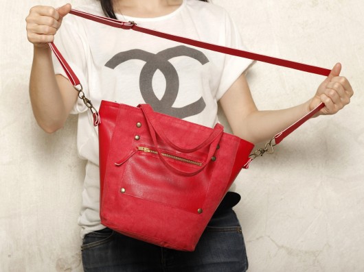 Mini Bucket Bag Czerwona hairoo