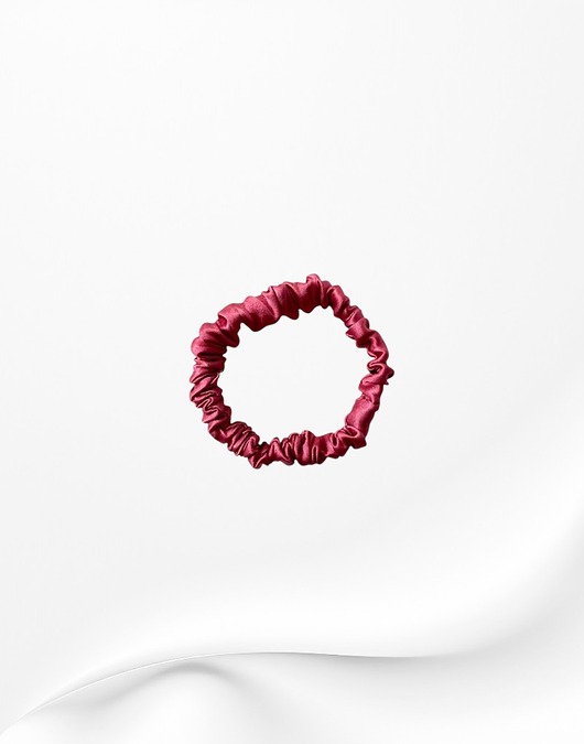 gumki do włosów Jedwabna scrunchie gumka frotka wąska micro różowa