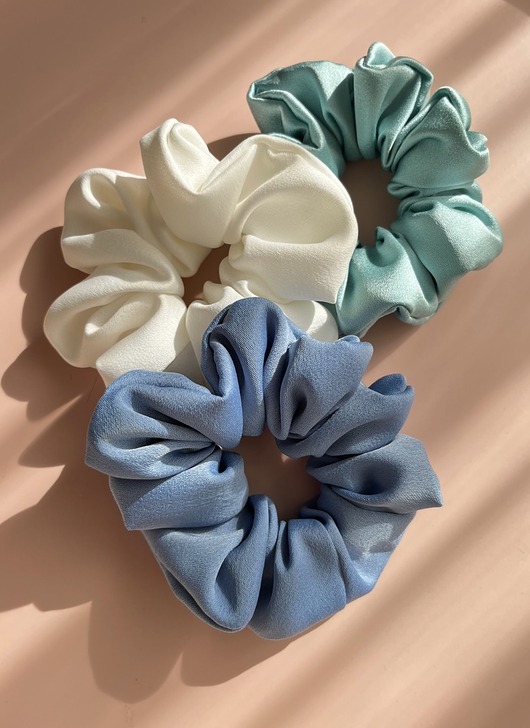 gumki do włosów Zestaw 3 scrunchies - Milou, White & Celadia