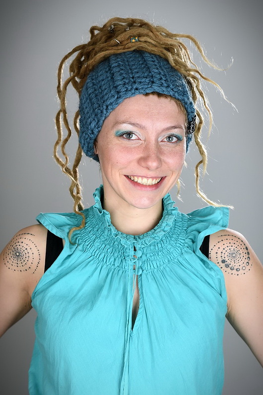 opaski do włosów Opaska DreadLove Mono 18 - NIEBIESKA JEANSOWA