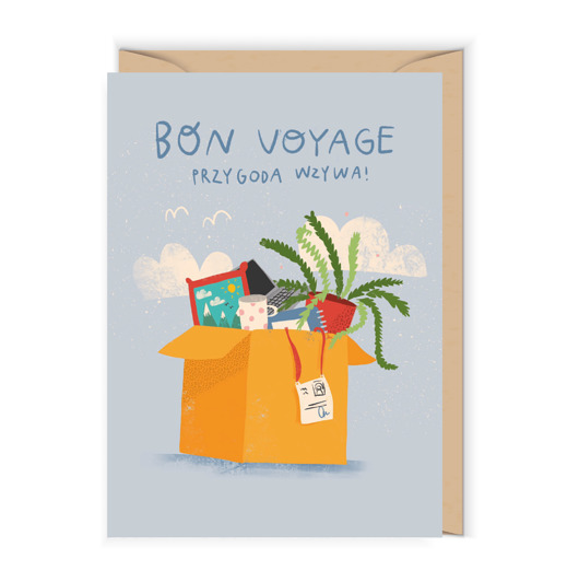 kartki okolicznościowe - wydruki Kartka na zakończenie pracy Bon VOYAGE